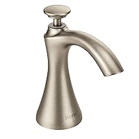 Moen S3946NL Transitional Deck Mounted Kitchen Soap Dispenser with Above the Sink Refillable Bottle, Polished Nickel