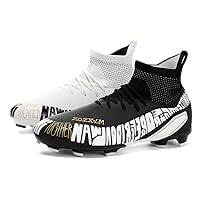 Unisex's AG Cleats Training Athletic Non-Slip Long Studs High-Top Football Soccer Shoes for Youth