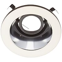 WAC Lighting, 4in Round Adjustable Open Reflector Trim in Specular Clear Brushed Nickel