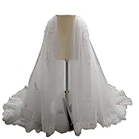 Wedding Detachable Train Long Tutu Maxi Lace Opening Front Skirt