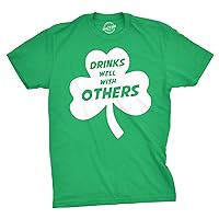 Drinks Well with Others T Shirt Funny Sarcastic Beer Saint Patricks Day Clover