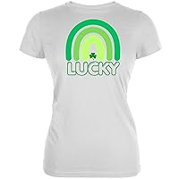 St Patricks Day Lucky Shamrock Rainbow Juniors Soft T Shirt