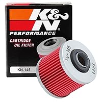 K&N Motorcycle Oil Filter: High Performance, Premium, Designed to be used with Synthetic or Conventional Oils: Fits Select Yamaha Vehicles, KN-145