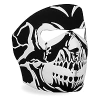 Hot Leathers Unisex Adult Motorcycle Face Mask Puff Ink Skull, Black