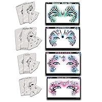 Face Painting Stencils - StencilEyes Set of 4 Full Face Girl's Favorites