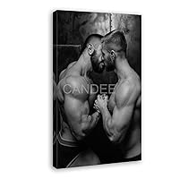 AYTGBF Sexy Man Hot Muscle Gay Poster Black And White Poster (10) Canvas Painting Posters And Prints Wall Art Pictures for Living Room Bedroom Decor 12x18inch(30x45cm) Frame-style