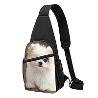 Sling Bag Crossbody for Women Fanny Pack Cute Dog Chest Bag Daypack for Hiking Travel Waist Bag