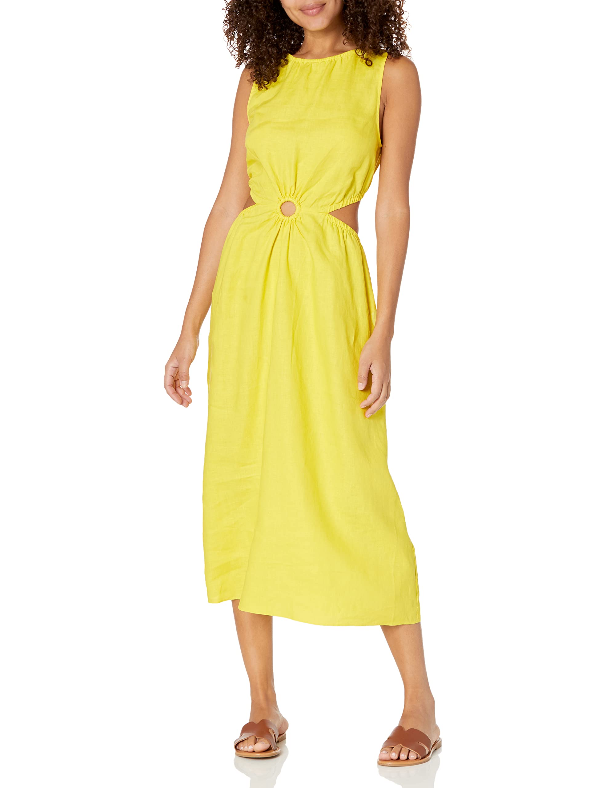 The Drop Women's Sade Linen Cutout Midi