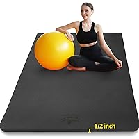 Hatha Yoga Large TPE Yoga Mat 6'x4'x1/2