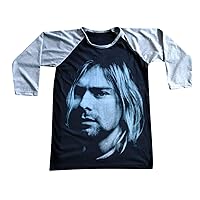 Unisex Kurt Cobain T-Shirt 3/4 Sleeve Baseball Raglan Mens Womens Ladies Unisex