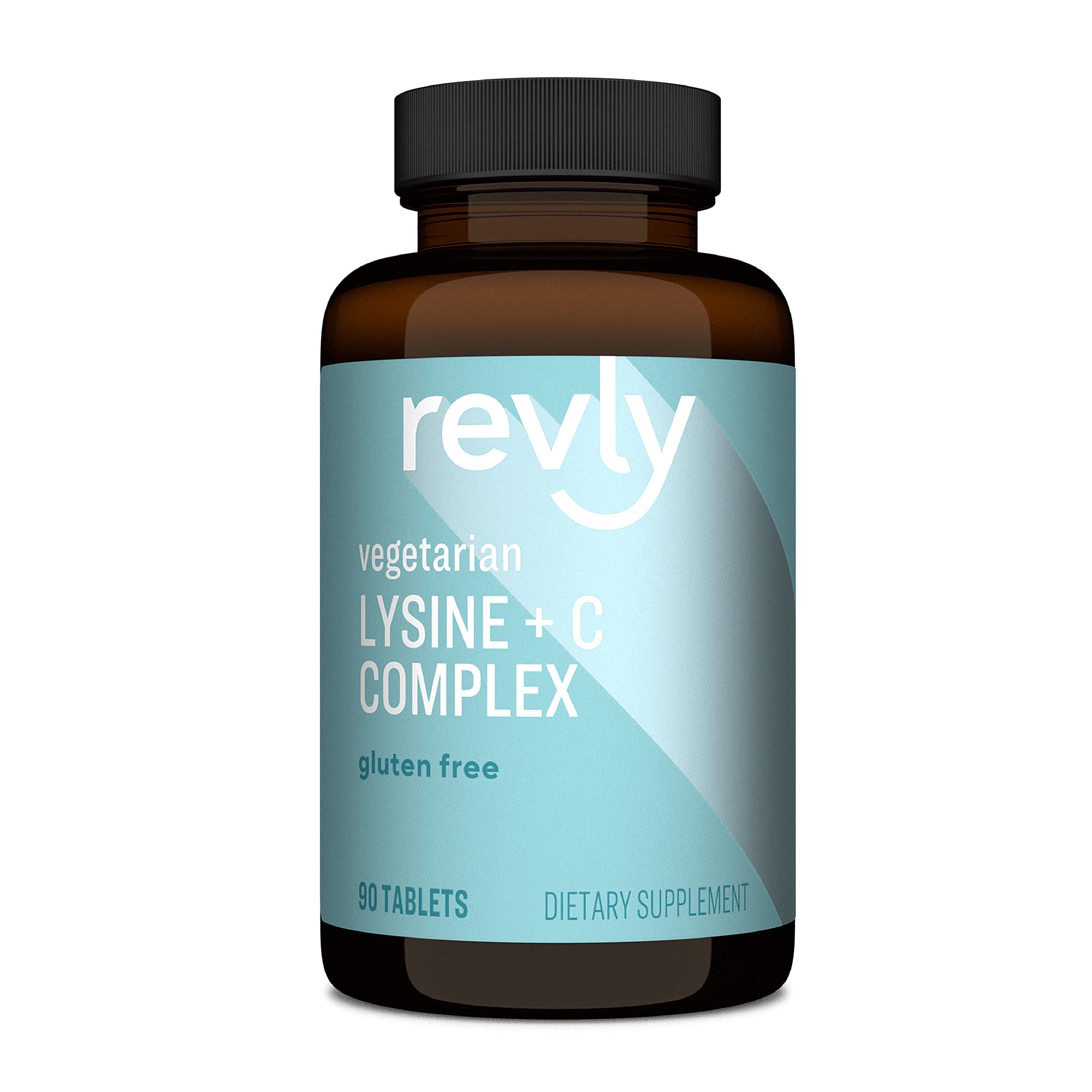 Amazon Brand - Revly Lysine + C Complex (1000 mg L-Lysine and 66 mg Vitamin C) (2 per Serving), Supports Immune Health, 90 Tablets, Gluten Free
