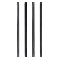 Pipe Decor 3/4” x 24” Malleable Cast Iron Pipe, Pre Cut, Industrial Steel Grey Fits Standard Three Quarter Inch Black Threaded Pipes Nipples and Fittings, Build Vintage DIY Furniture, 4 Pack