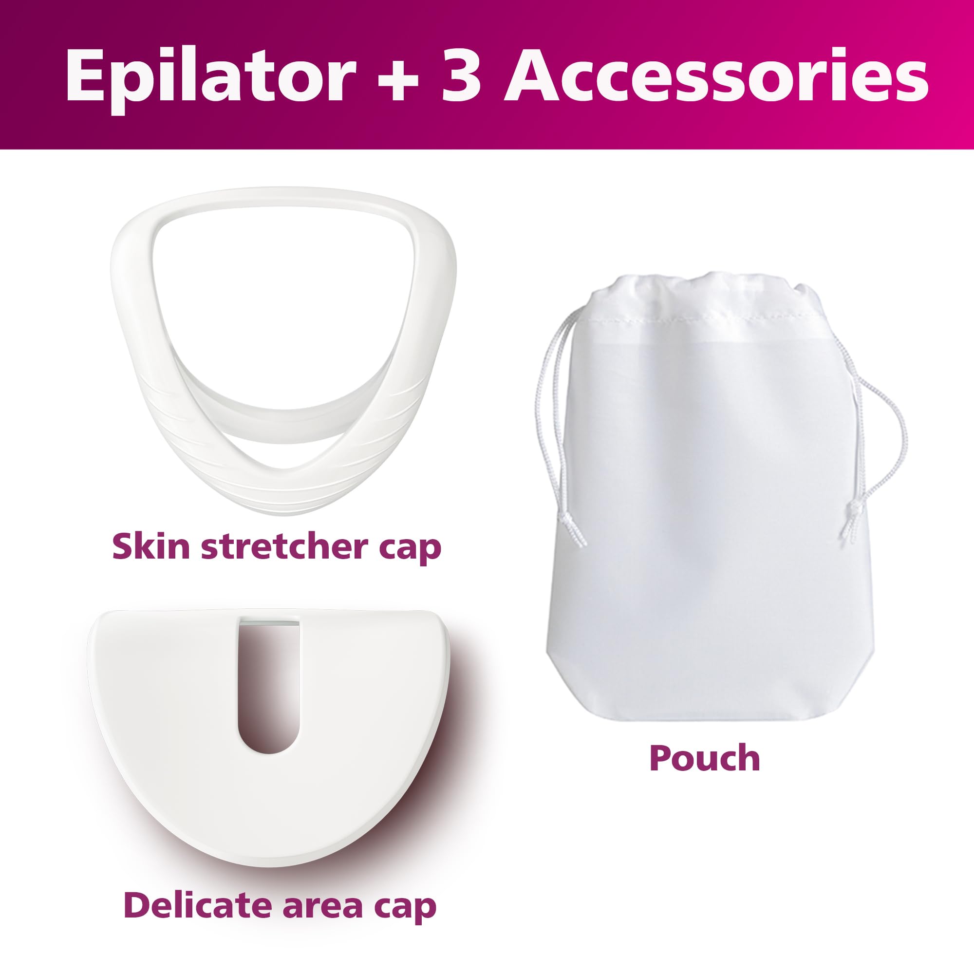 Philips Epilator Series 8000 for Women, with 3 Accessories, BRE700/04