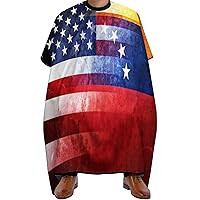 Vintage USA and Venezuela Flag Barber Cape Professional Large Barber Apron Unisex Haircut Cape Water Resistant Salon Cape