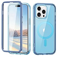 Cell Phone Case Wallet Clear Case Compatible with iPhone 15 Pro Case,Shockproof Protective Dustproof Double Full Body Front with Screen Protector Anti Yellowing Case Compatible with iPhone 15 Pro 6.1
