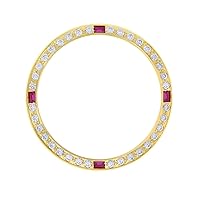 Ewatchparts GOLD GP CREATED DIAMOND RUBY BEZEL FOR 36MM MEN ROLEX DATEJUST 16013 16233 16234