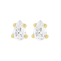 Carissima Gold Women's 9ct Yellow Gold 5mm x 6mm Pear White CZ Stud Earrings