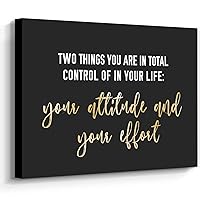 WOWGOOMO Entrepreneur Motivational Canvas Wall Art Inspirational Quotes Wall Art Control Your Attitude and Effert Canvas Print Framed for Home Office Workplace Classroom Bedroom Wall Decor 12