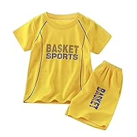 Toddler Baby Boy Girl Clothes Short Sleeve Pocket T-Shirt Elastic Waist Shorts Set 2Pcs Summer Clothes Set