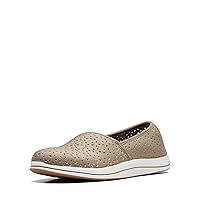 Clarks Women's Breeze Emily Loafer, Olive Synthetic, 11 Narrow