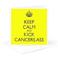 Keep calm and kick cancer’s ass - Greeting Card, 6 x 6 inches, single (gc_157443_5)