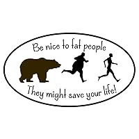 Be Nice to Fat People Bear Running Window Lapotop Car Sticker 5