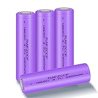 18650 4Pack 3300mAh Rechargeable Battery 3.7V Flat top Lithium Rechargeable Batteries for Headlamp, LED Flashlight