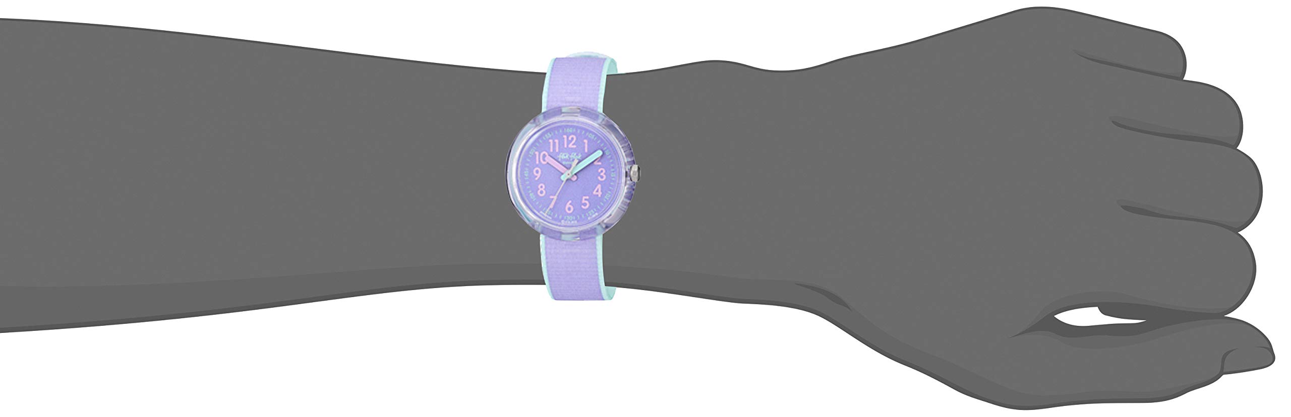 Flik Flak Kids' Quartz Nylon Strap, Purple, 14 Casual Watch (model: ZFPNP044)
