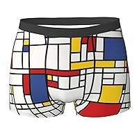 Abstract Pattern Print Mens Boxer Briefs Funny Novelty Underwear Hilarious Gifts for Comfy Breathable