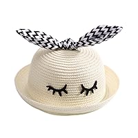 Rabbit Ear Sun Hats Kids Hat Baby Boys Girls Panama Beach Sunscreen Hat Flat Top Fedora