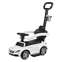 Best Ride On Cars Mercedes C63 (Officially Licensed), 3 in 1 Push Car for Kids with Cup Holder, White, Large