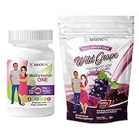 BariatricPal 30-Day Bariatric Vitamin Bundle (Multivitamin ONE 1 per Day! Chewable with 45mg Iron - Mixed Berry and Calcium Citrate Soft Chews 500mg with Probiotics - Wild Grape)