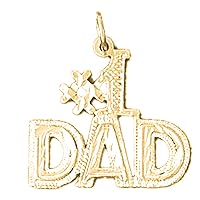 Silver #1 Dad Pendant | 14K Yellow Gold-plated 925 Silver #1 Dad Pendant