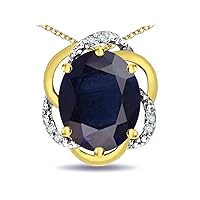Solid 10K Gold Large Love Knot Pendant Necklace with Oval 12 x 10mm