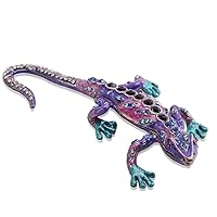 Purple Lizard Jewelry Trinket Boxes Hinged Animal Figurines Collectibles