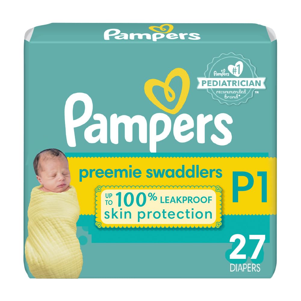 Pampers Preemie Swaddlers Diapers Size P1 27 Count
