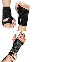 INDEEMAX Copper Wrist Brace and Wrist Compression Sleeve for Men and Women both Hands (Black+S)