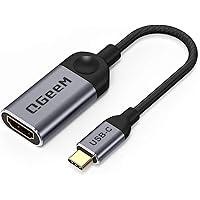 QGeeM USB C to HDMI Adapter 4K Cable, USB Type-C to HDMI Adapter [Thunderbolt 3/4] HDMI Adapter for Laptop MacBook Pro/Air, iPhone15 Pro max, Dell XPS, HP.Pixelbook, Thinkpad,Surface,Ipad Pro etc.