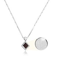 Tiny Christian Pendant with Smallest Nano Bible - on Square Rhombus Necklace for Women with Entire KJV New Testament Holy Scriptures on 0.2