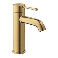 GROHE 23592GNA Essence, Single Hole Single-Handle S-Size Bathroom Faucet 1.2 GPM, Brushed Cool Sunrise (Brushed Gold), Small