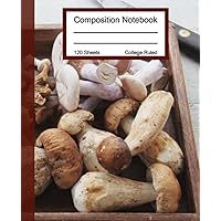 Foraged Mushroom Composition Notebook: Inviting 120 page college ruled wild woods mushrooms notebook. Perfect gift for lovers of nature, fungi plants and wild food foragers.