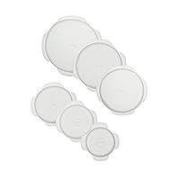 W&P Reusable Silicone Stretch Lid, Set of 6 Circular Lids, Dishwasher Safe, Freezer Safe, LFGB/Premium Materials, Microwave Safe, Clear