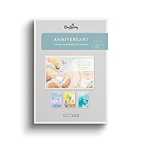 DaySpring - Anniversary Butterflies - 4 Floral Butterfly Designs Assortment with Scripture - 12 Anniversary Boxed Cards & Envelopes (U0063)