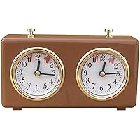 Mechanical Chess Clock Timer, Analog Chess Clock Timer, Wind-Up Professional Chess Clock Timer, International Chess Timer Clock with Vintage Design Large Easy to Read Dials (Brown)