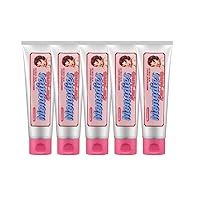 Mongdies Baby Raspberry Toothpaste Helps Remove Plaque and Includes Vitamin B6 to Prevent Gum Disease Fluoride Free (5pcs)