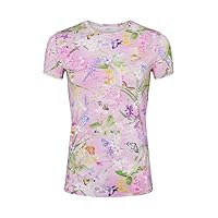 Women's REssi Botanical Butterfly Lilac Snow Short Sleeve Fitted Tee