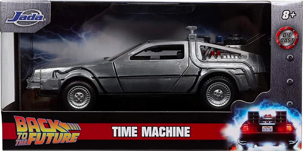 Jada Toys Back to The Future Time Machine 1:32 Die-cast Car, Toys for Kids and Adults, Silver