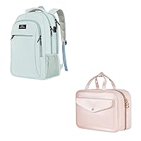 Travel Laptop Backpack, Lightweight Anti Theft College Backpack with USB Charging Port, Toiletry Bag, Hanging Travel Makeup Bag for Women