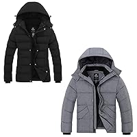 wantdo Men's Winter Thicken Coat Puffer Jacket Black X-Large Men's Bubble Jacket Thicken Puffer Jackets Puffer Coats Gray XL
