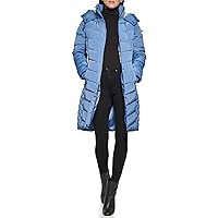 Kenneth Cole Women's Quilted Puffer Jacket with Faux Fur Trimmed Hood
